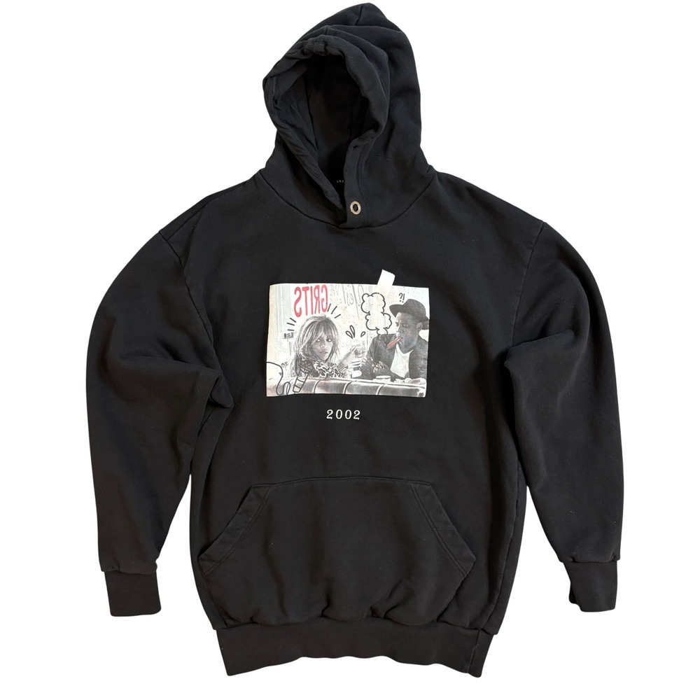 Throwback 2002 Beyonce Jay Z Bonnie and Clyde Graphic Black Hoodie Unisex small